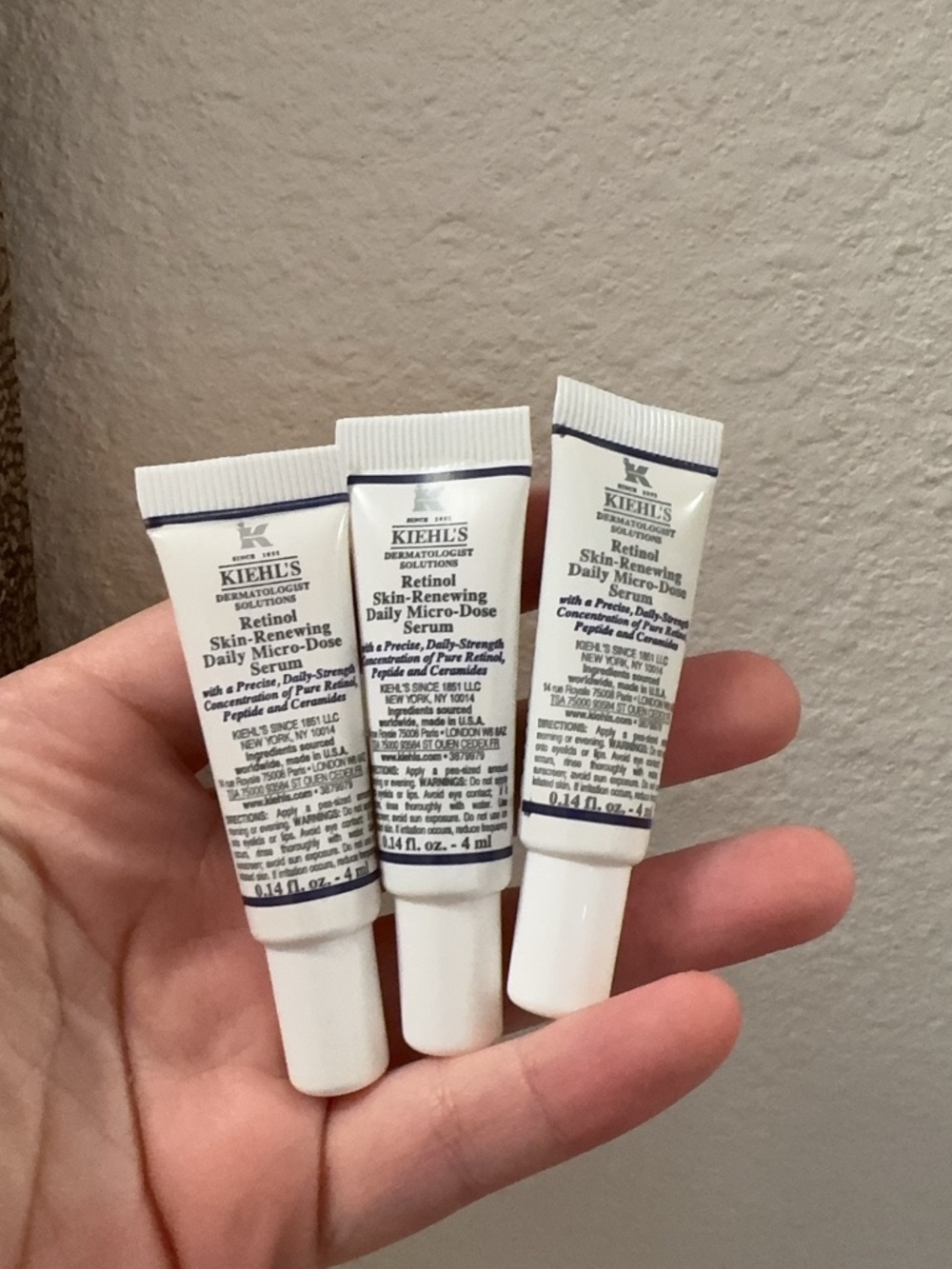 3x Kiehls retinol skin renewing daily micro dose serum 4ml*3